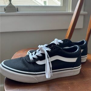 Vans Black and White Low-Top Skate Sneakers